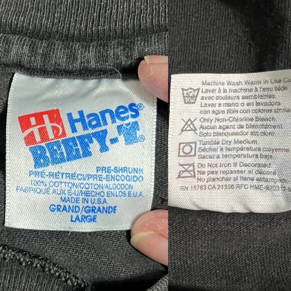 VTG 90’s Single Stitch Levi’s Jeans For Women Black T-Shirt Hanes Beefy-T L - Picture 4 of 7